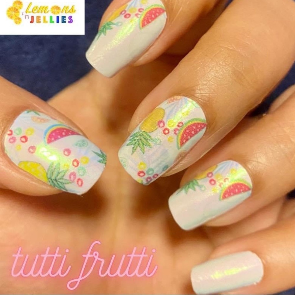 *Retired* Color Street: Tutti Frutti | Summer Fruit White Pink Green Party - Picture 1 of 13